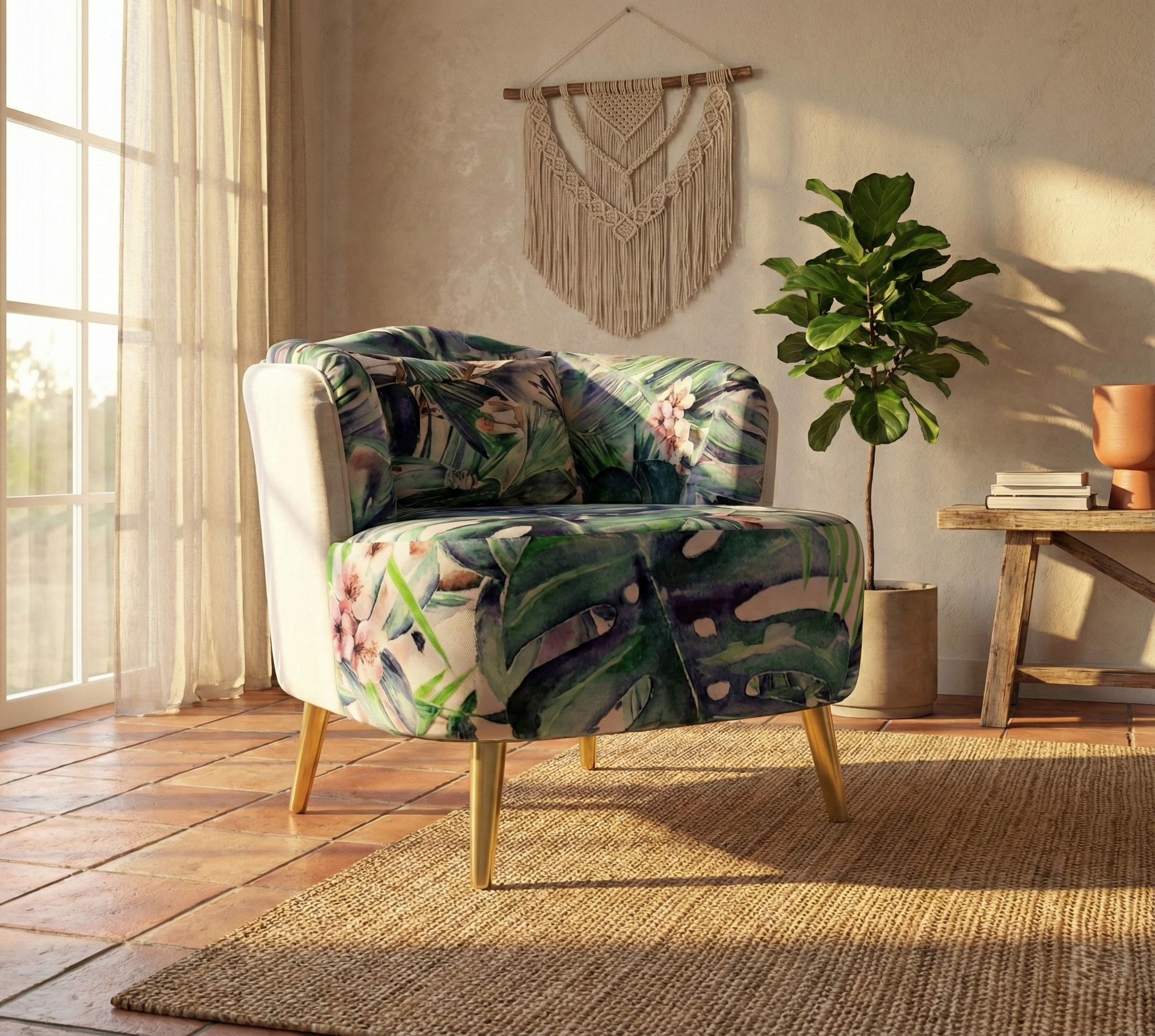 Desenli Floral Sofa - 1.5 Seater Loveseat