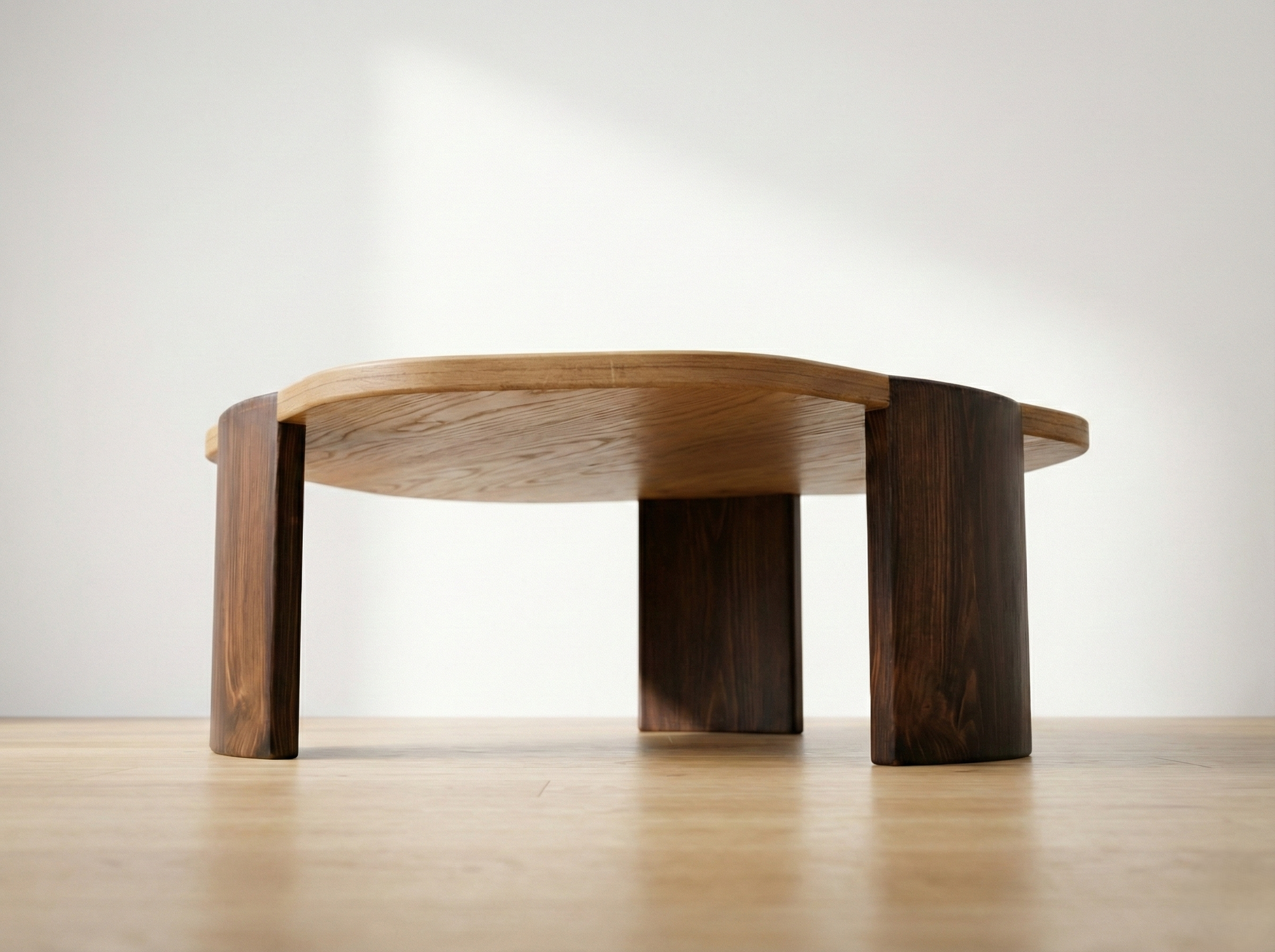 The Japandi Coffee Table - Sculptural Organic Top in Two-Tone Ashwood