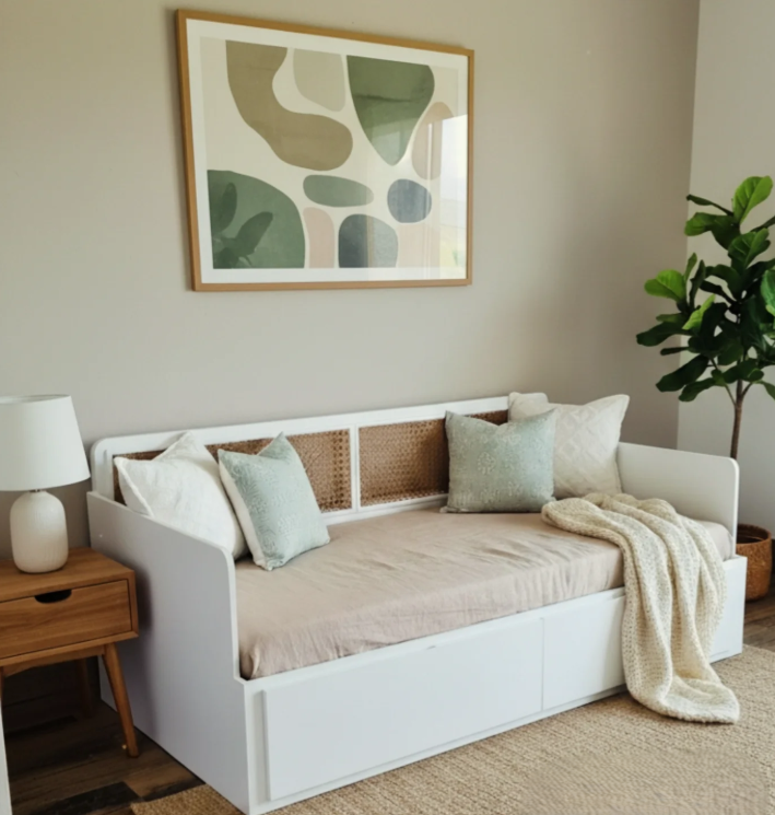 The Wicker Bed - Hand-Woven Canework Daybed & Dual-Purpose Guest Sofa