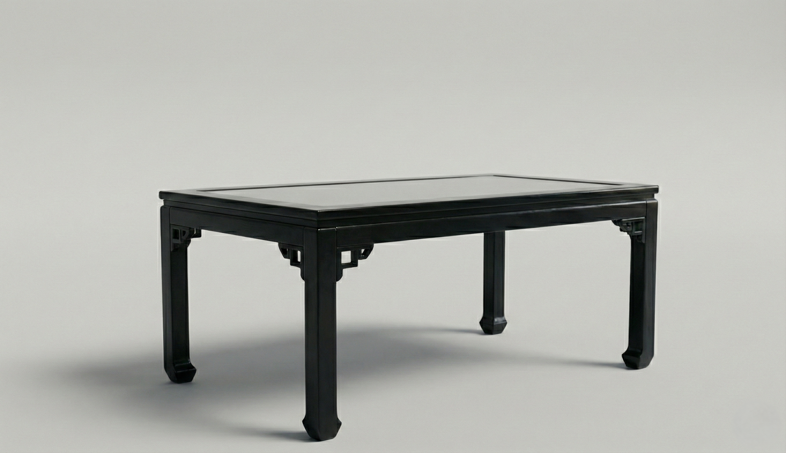 Black Modern Antique Dining Set - 6 Seater Sheesham with Glass Top