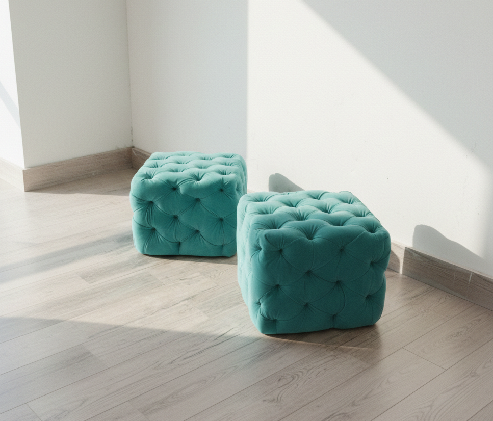 His and Hers Ottoman Stools (Pair)