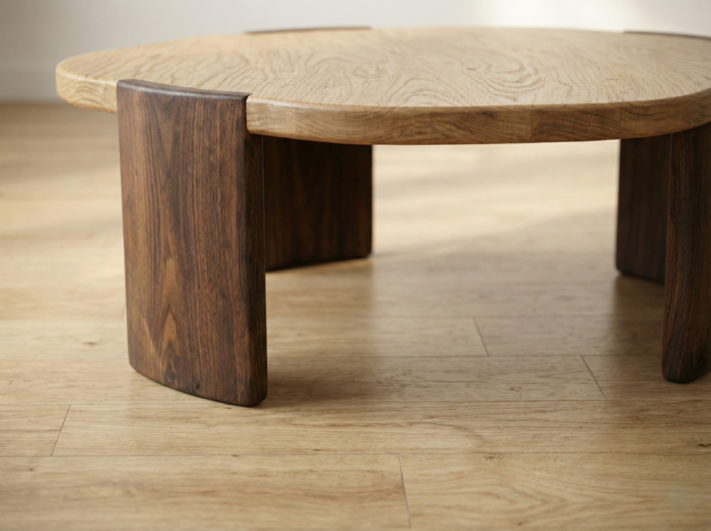 The Japandi Coffee Table - Sculptural Organic Top in Two-Tone Ashwood