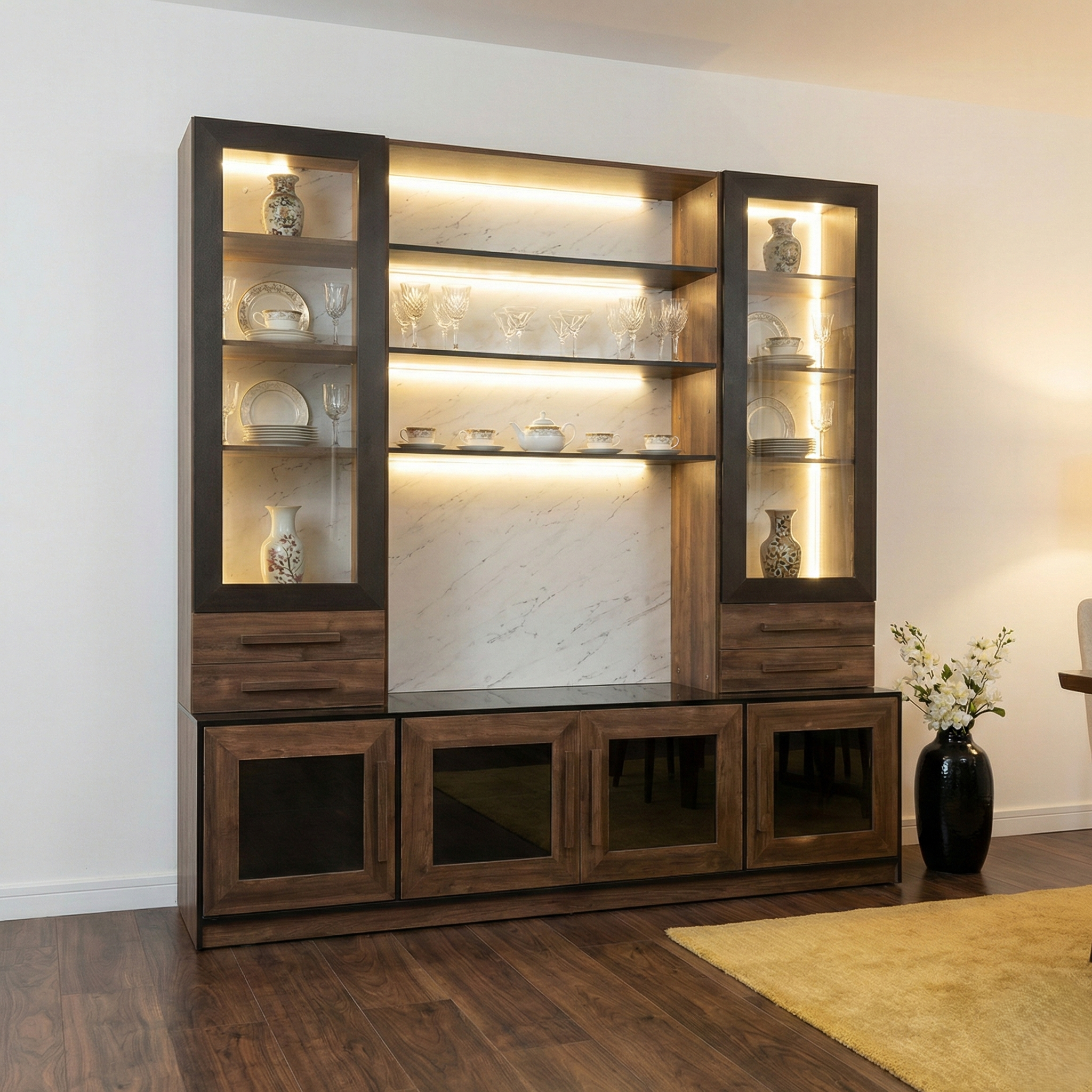 Kinza China Cabinet - 8ft Display Unit with LED Lighting