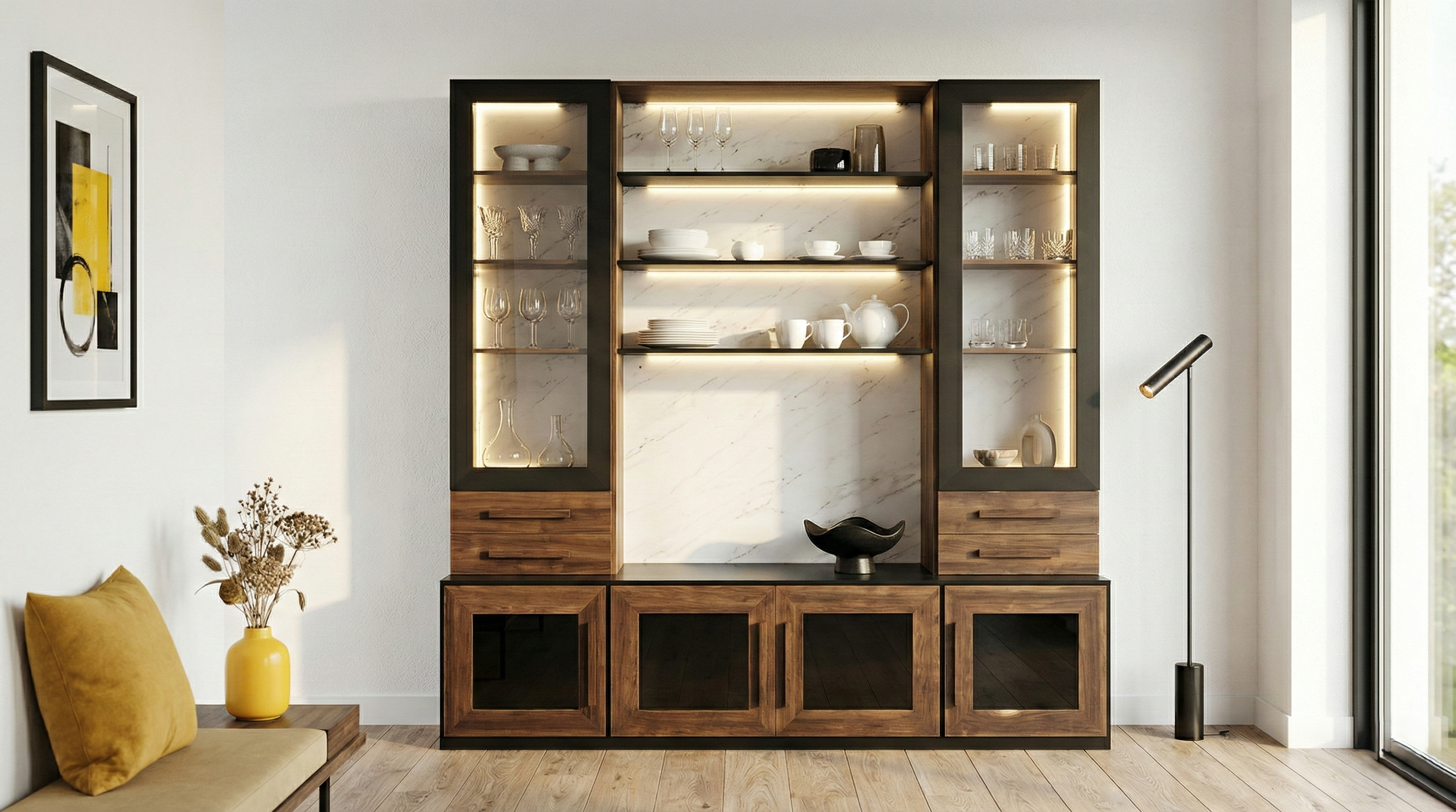 Kinza China Cabinet - 8ft Display Unit with LED Lighting