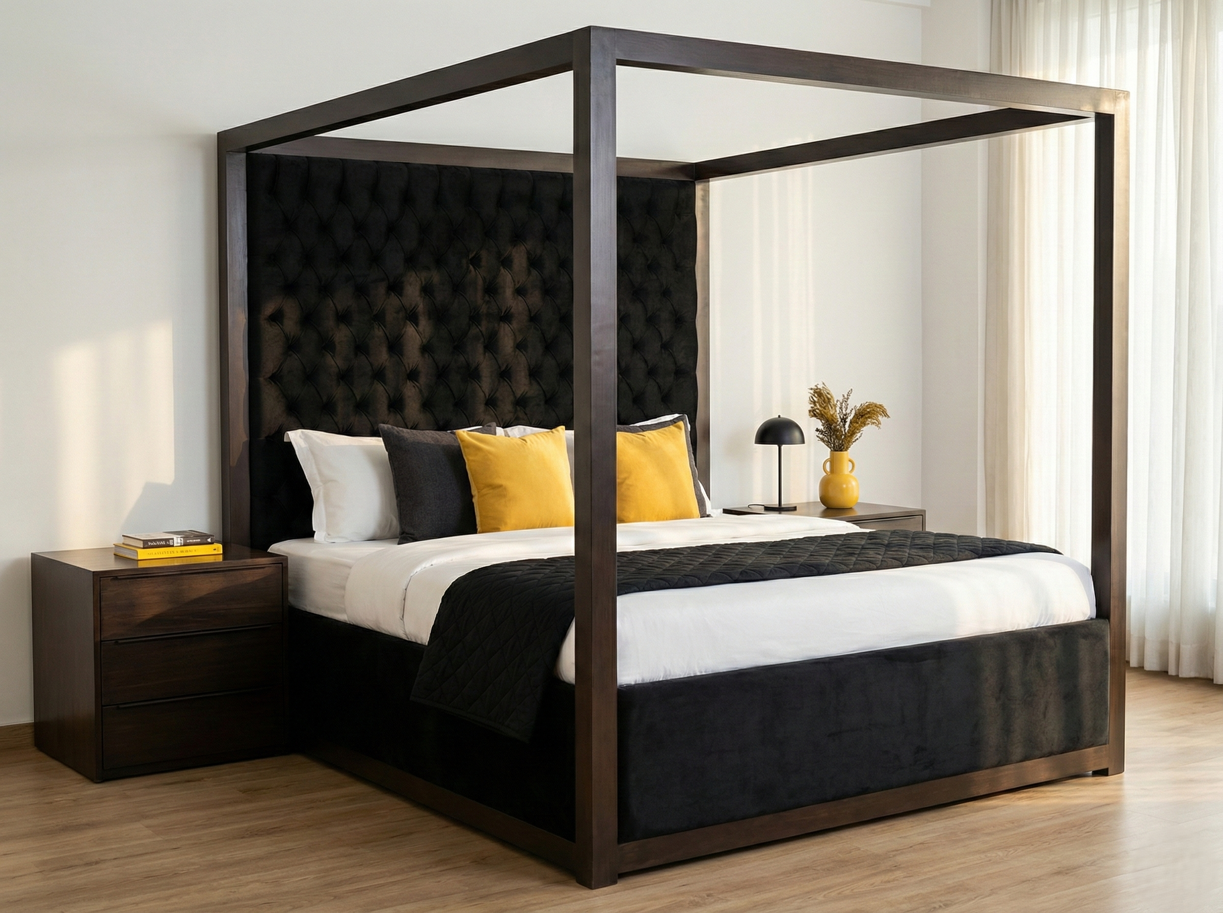 The Luxury Poster Bed - Heavy-Duty 3-Inch Solid Wood Architectural Frame