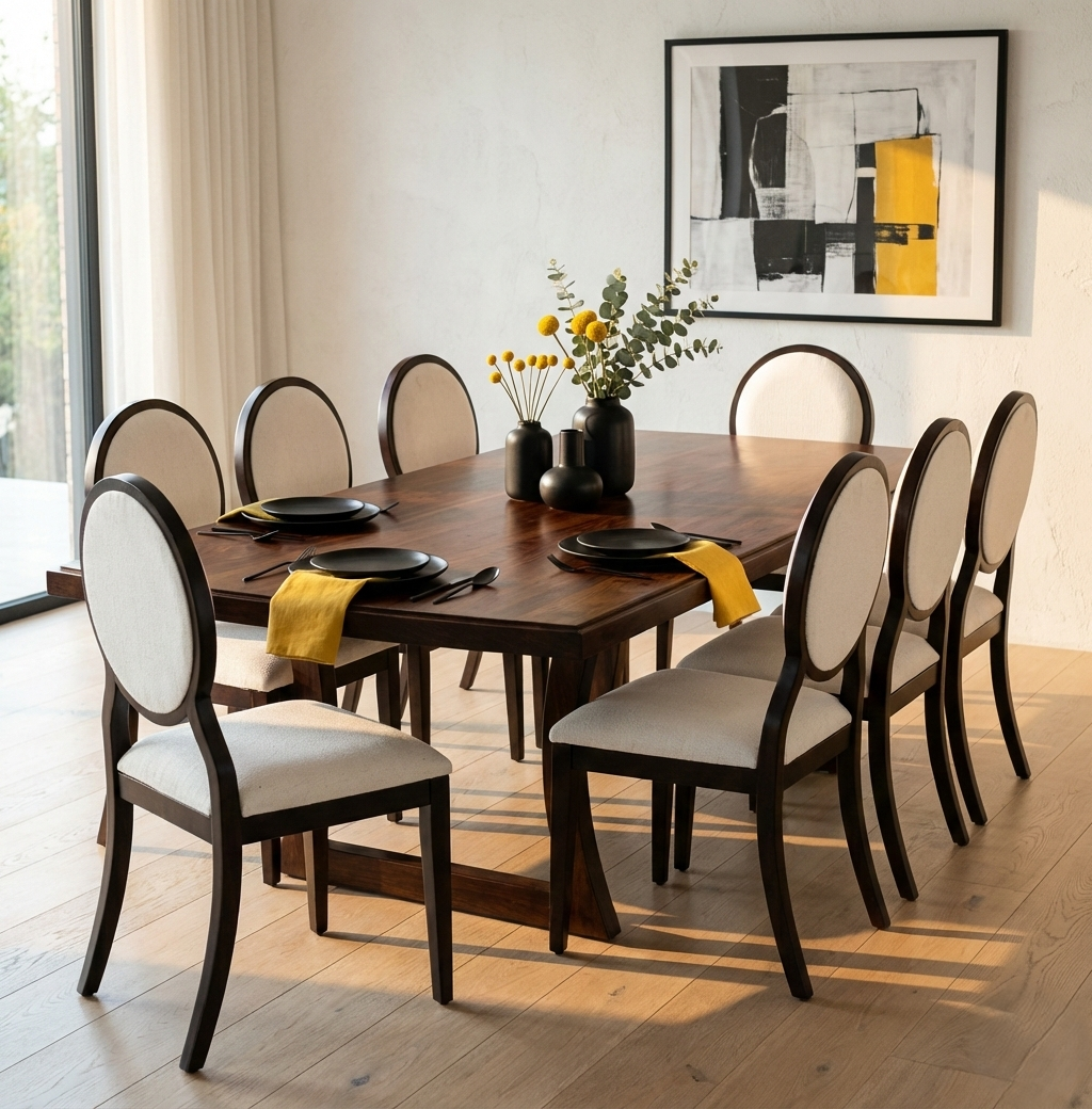 Thawra Dining Table - 8 Seater Luxury Rosewood & Mahogany