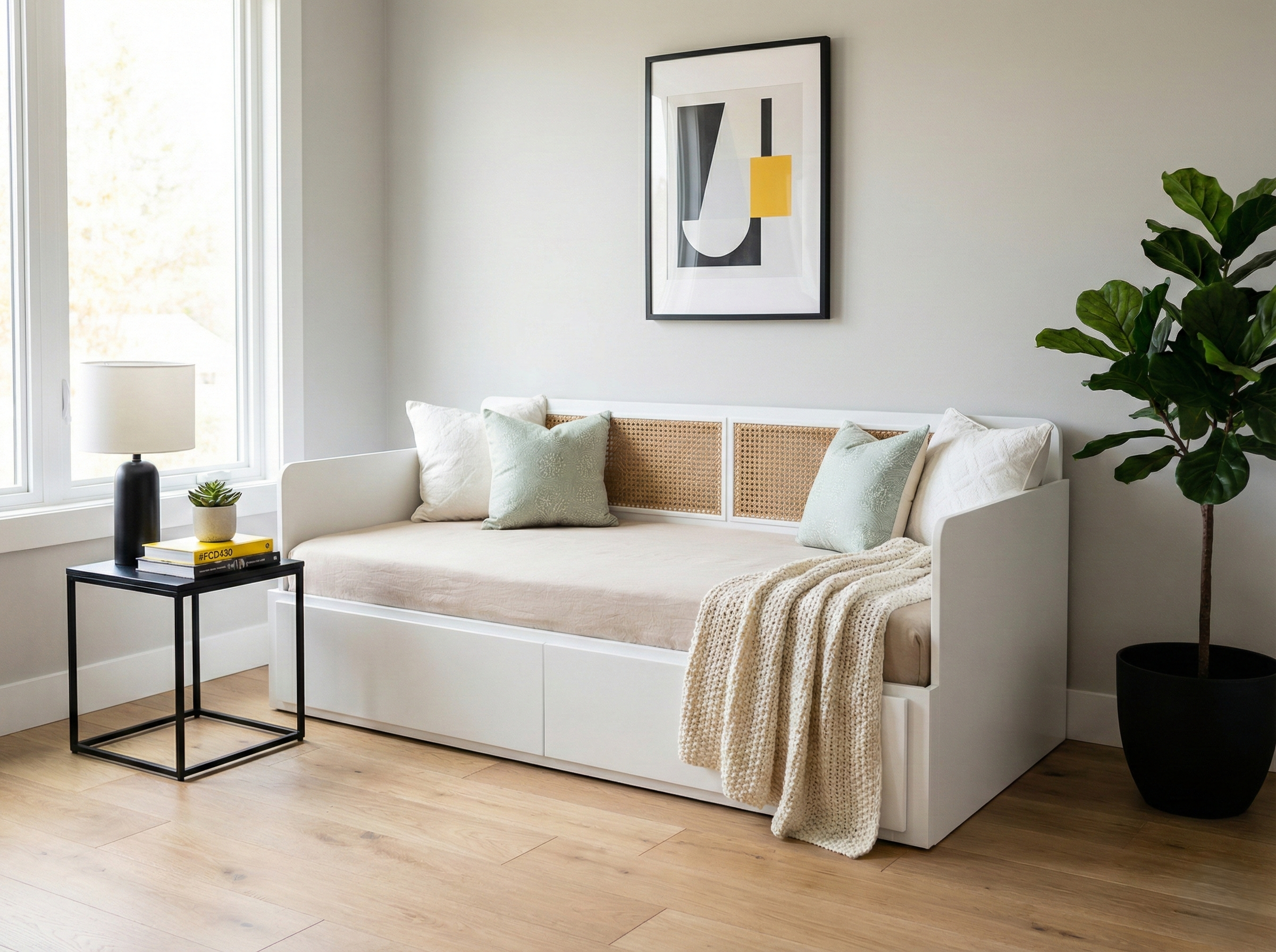 The Wicker Bed - Hand-Woven Canework Daybed & Dual-Purpose Guest Sofa