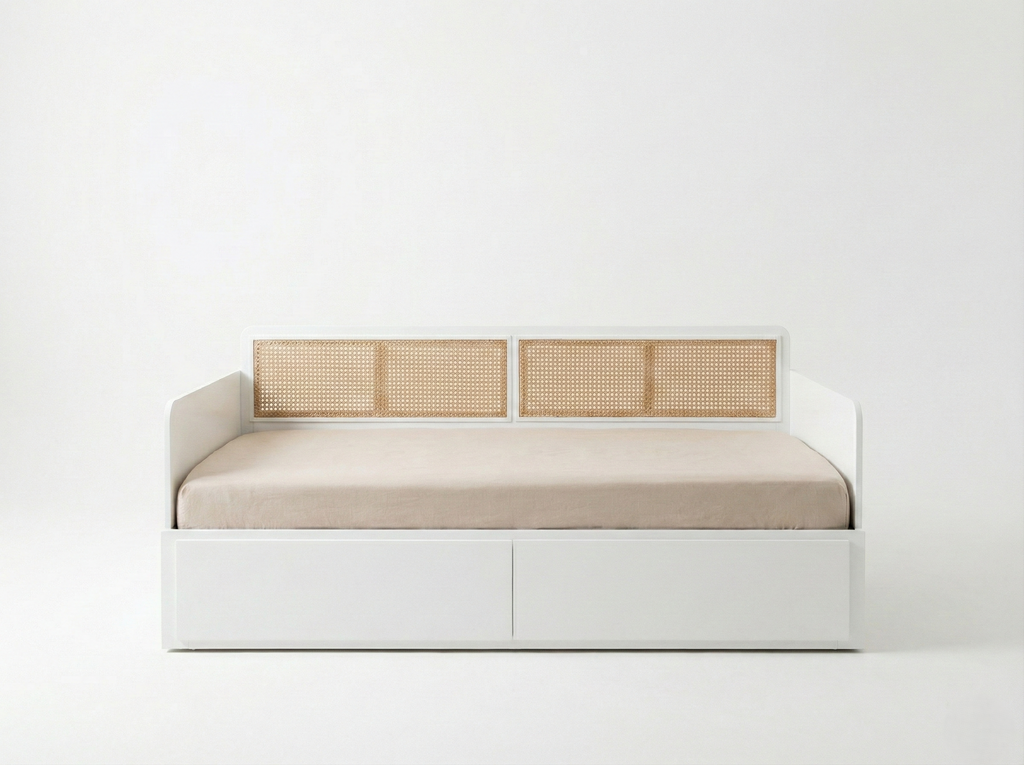 The Wicker Bed - Hand-Woven Canework Daybed & Dual-Purpose Guest Sofa
